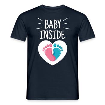 Baby Im Inneren Schwanger Baby Inside Ankündigung - Männer T-Shirt - Navy - Vorne - AI Model Male 178 light (178cm)