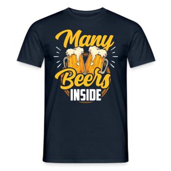 Viele Biere Drinnen Bier Trinken Beer Inside - Männer T-Shirt - Navy - Vorne - AI Model Male 178 light (178cm)