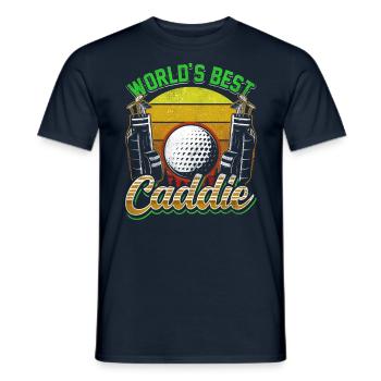 The best caddie in the world Golf golfing golfer golf - Men's T-Shirt - navy - Front - AI Model Male 178 light (178cm)