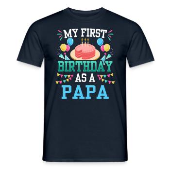 Mon premier anniversaire en tant que Papa Papa Père Party - T-shirt homme - marine - Devant - AI Model Male 178 light (178cm)