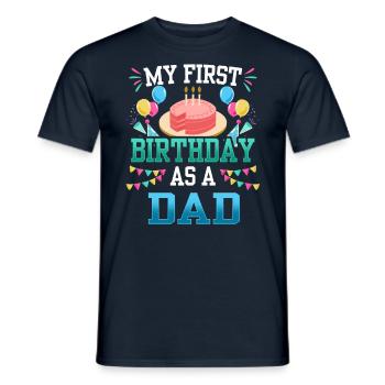 Mon premier anniversaire en tant que père papa papa - T-shirt homme - marine - Devant - AI Model Male 178 light (178cm)