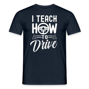 J’apporte la conduite à l’école de conduite Driving Instructor - T-shirt homme - marine - Devant - AI Model Male 178 light (178cm)