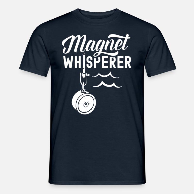 Magnetflüsterer Magnetfischen Magnetfischer - Männer T-Shirt - Navy