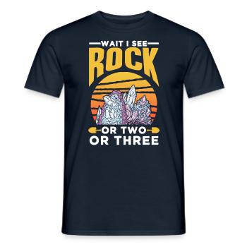 Wait I see a stone or two or three - Men's T-Shirt - navy - Front - AI Model Male 178 light (178cm)