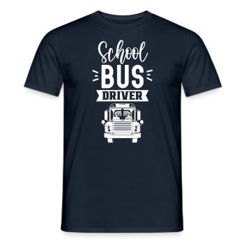 Chauffeur d’autobus scolaire Autobus scolaire Voyage en autobus Autocar - T-shirt homme - marine - Devant - AI Model Male 178 light (178cm)