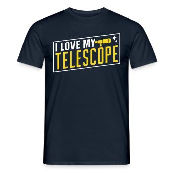 Ich Liebe Mein Teleskop Weltraum Sterne Universum - Männer T-Shirt - Navy - Vorne - AI Model Male 178 light (178cm)