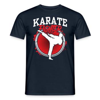 Karaté Fighter Karaté Arts Martiaux Arts Martiaux Arts Martiaux - T-shirt homme - marine - Devant - AI Model Male 178 light (178cm)