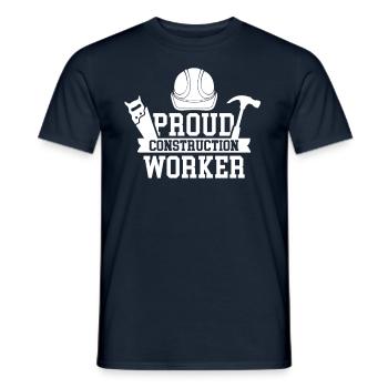 Proud construction worker Construction site Team Construction Teamwork - Men's T-Shirt - navy - Front - AI Model Male 178 light (178cm)