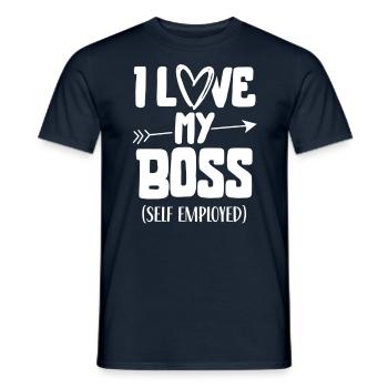 Ich Liebe Meinen Chef Selbstständig Freelancer - Männer T-Shirt - Navy - Vorne - AI Model Male 178 light (178cm)