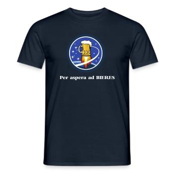 per aspera ad astra | Bière | Thomas Pesquet - T-shirt homme - marine - Devant - AI Model Male 178 light (178cm)