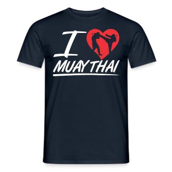 J’adore Muay Thai combattant arts martiaux arts martiaux arts martiaux arts martiaux - T-shirt homme - marine - Devant - AI Model Male 178 light (178cm)