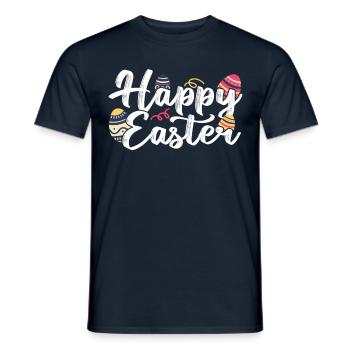 Joyeuses Pâques Dictons Easter Easter Egg Lapin de Pâques - T-shirt homme - marine - Devant - AI Model Male 178 light (178cm)