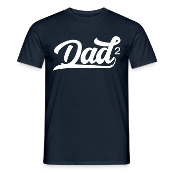 Father Of Two Children Papa Father Day Daddy - Men's T-Shirt - navy - Front - AI Model Male 178 light (178cm)