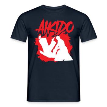 Aikido Martial Arts Fighter Martial Arts Lovers - Men's T-Shirt - navy - Front - AI Model Male 178 light (178cm)