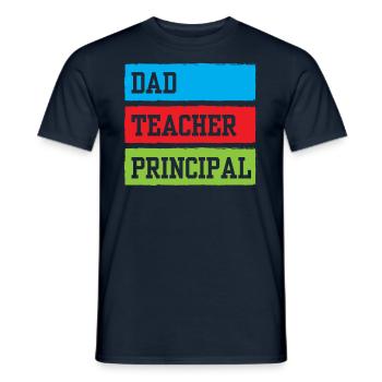 Papa Teacher Principal Homeschool Homeschooling - Men's T-Shirt - navy - Front - AI Model Male 178 light (178cm)