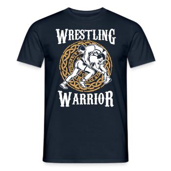 Wrestling Warrior Wrestling Wrestling Wrestling - Men's T-Shirt - navy - Front - AI Model Male 178 light (178cm)