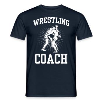 Wrestling Coach Wrestling Wrestling Wrestling - Men's T-Shirt - navy - Front - AI Model Male 178 light (178cm)