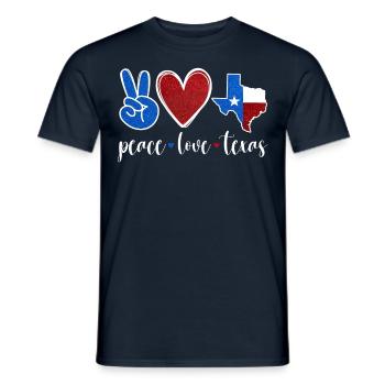 Frieden Liebe Texas Stolz Texaner Texanisch - Männer T-Shirt - Navy - Vorne - AI Model Male 178 light (178cm)