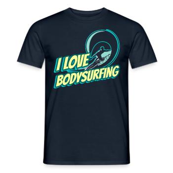 I love bodysurfing bodysurfer bodysurfing hobby - Men's T-Shirt - navy - Front - AI Model Male 178 light (178cm)