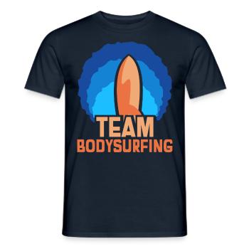 Team Bodysurfen Bodysurf Bodysurfing Bodysurfer - Men's T-Shirt - navy - Front - AI Model Male 178 light (178cm)