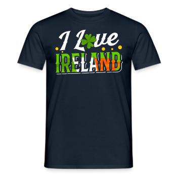 I love Ireland St. Patrick's Day Irish - Men's T-Shirt - navy - Front - AI Model Male 178 light (178cm)