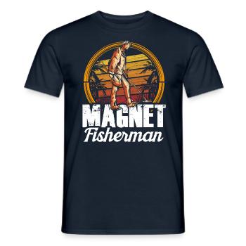 Magnet Pêcheur Aimant Pêche magnétique - T-shirt homme - marine - Devant - AI Model Male 178 light (178cm)
