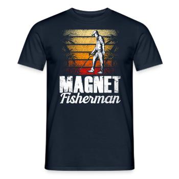 Magnet Pêcheur Aimant Pêche magnétique - T-shirt homme - marine - Devant - AI Model Male 178 light (178cm)