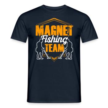 Magnet Fishing Team Magnetic Fishing Magnetic Fisherman - Men's T-Shirt - navy - Front - AI Model Male 178 light (178cm)