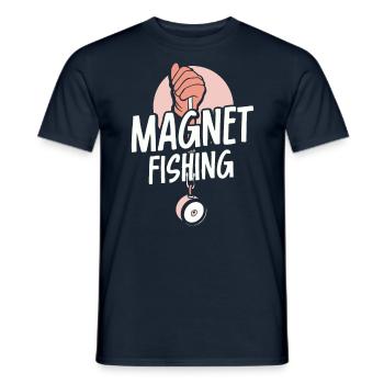 Aimant de pêche magnétique Pêcheur magnétique - T-shirt homme - marine - Devant - AI Model Male 178 light (178cm)