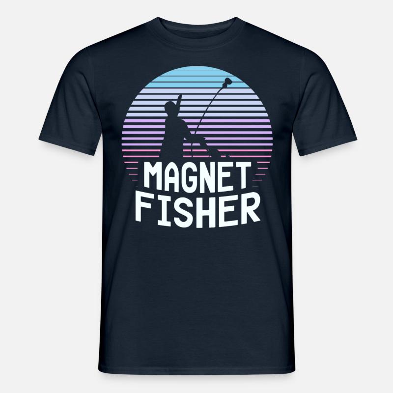 Magnetfischer Magnet Magnetfischen - Männer T-Shirt - Navy