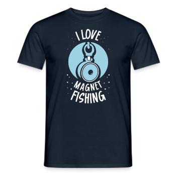 I love Magnet Fishing Magnetic Fishing - Men's T-Shirt - navy - Front - AI Model Male 178 light (178cm)