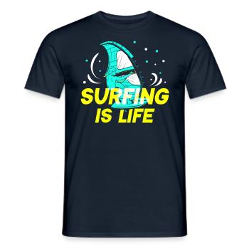 Le surf est life surfer surf surf surf - T-shirt homme - marine - Devant - AI Model Male 178 light (178cm)