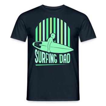 Surfender Vater Surfing Surfbrett Surfer Surfen - Männer T-Shirt - Navy - Vorne - AI Model Male 178 light (178cm)