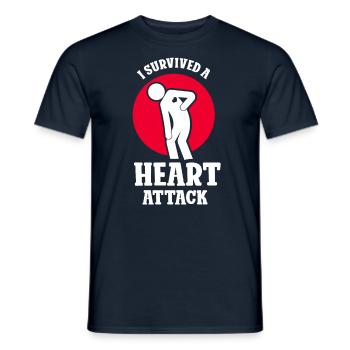 Ich Habe Einen Herzinfarkt Überlebt Herzanfall - Männer T-Shirt - Navy - Vorne - AI Model Male 178 light (178cm)