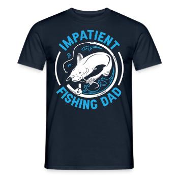 Ungeduldiger Vater Beim Angeln Fischer Fischen - Männer T-Shirt - Navy - Vorne - AI Model Male 178 light (178cm)