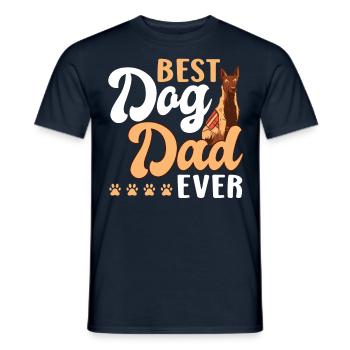 Meilleur chien Papa Jamais Chien Père Papa - T-shirt homme - marine - Devant - AI Model Male 178 light (178cm)