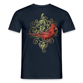 The Northern Cardinal - Men's T-Shirt - navy - Front - AI Model Male 178 light (178cm)