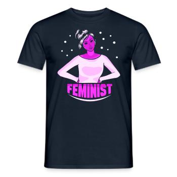 Feminist Feminist Feminist Feminism - Men's T-Shirt - navy - Front - AI Model Male 178 light (178cm)