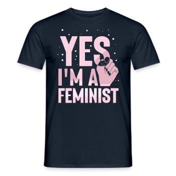 Ja Ich Bin Ein Feminist Feministisch Feminismus - Männer T-Shirt - Navy - Vorne - AI Model Male 178 light (178cm)