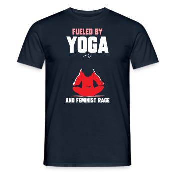 Driven by yoga and feminist anger women - Men's T-Shirt - navy - Front - AI Model Male 178 light (178cm)