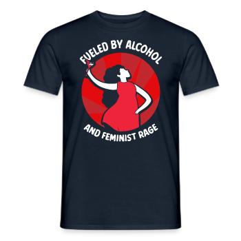 Driven by alcohol and feminist anger - Men's T-Shirt - navy - Front - AI Model Male 178 light (178cm)