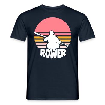 Rowing Rowing Boat Rowing Rowing Rowing - Men's T-Shirt - navy - Front - AI Model Male 178 light (178cm)