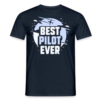 Best Pilot ever Jet Small Aircraft - Men's T-Shirt - navy - Front - AI Model Male 178 light (178cm)
