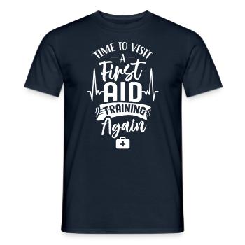 Zeit Mal Wieder Einen Erste Hilfe Kurs Zu Besuchen - Männer T-Shirt - Navy - Vorne - AI Model Male 178 light (178cm)