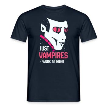 Seuls les vampires travaillent le jour en disant la nuit - T-shirt homme - marine - Devant - AI Model Male 178 light (178cm)