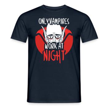 Seuls les vampires travaillent le jour en disant la nuit - T-shirt homme - marine - Devant - AI Model Male 178 light (178cm)