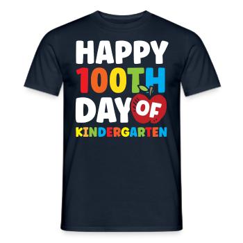 Happy 100 days in kindergarten 100 days - Men's T-Shirt - navy - Front - AI Model Male 178 light (178cm)