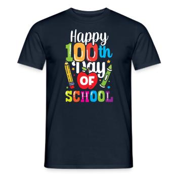Happy 100 School Day Sweet Team 100 Days - Men's T-Shirt - navy - Front - AI Model Male 178 light (178cm)
