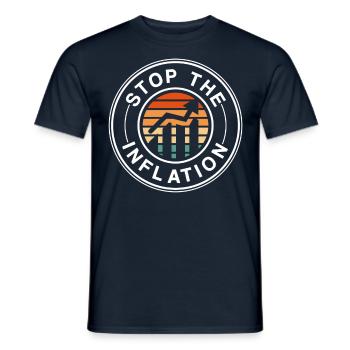 Inflation Stops Money Printing Stagflation - Men's T-Shirt - navy - Front - AI Model Male 178 light (178cm)