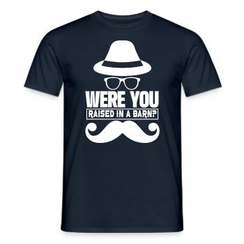 Did you grow up in a barn? Papa Papi - Men's T-Shirt - navy - Front - AI Model Male 178 light (178cm)